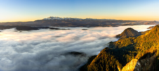 Pieniny, tatry , jesień , zachód , wschód , Karpaty, Dunajec © Daniel Folek