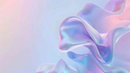 3D rendering, soft pastel colors, abstract, gentle waves, delicate, smooth, iridescent, pearlescent, flowing, liquid, dynamic, vibrant, colorful, gradient