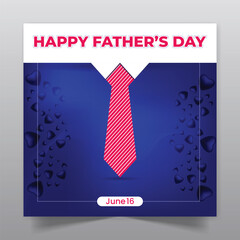 Father's day social media post design and square web banner template