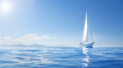 Obraz premium white sailboat in the ocean