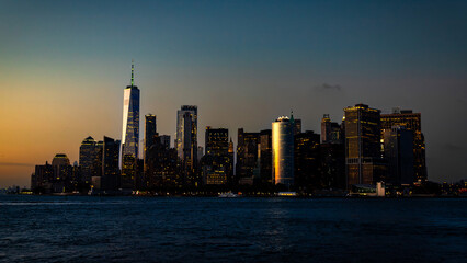 Obraz premium Manhattan New York sunset