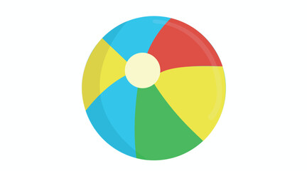 Vector Isolated Illustration of a Beach Ball. Vectorial editable illustration on a white background