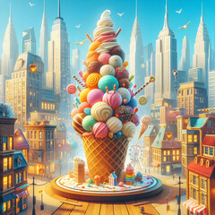 Multiple scope of ice cream 