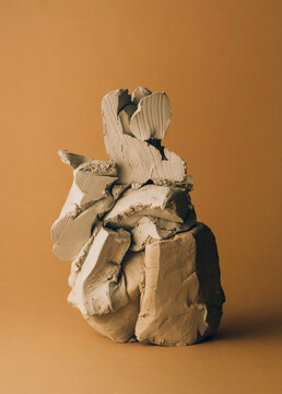 clay abstract sculpture.
