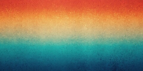 Grainy gradient background featuring teal, orange, red, and blue tones in a retro noise texture, perfect for a summer banner or poster backdrop design