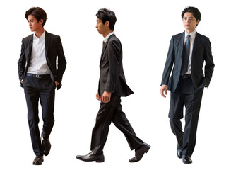 日本人のビジネスマン3種類切り抜き
