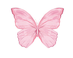 pink watercolor and butterflies illsutration