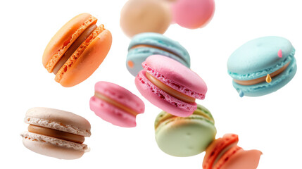 Dessert falling, candies, sweeties , on white background