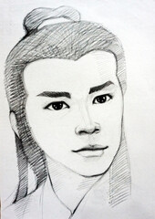 hand drawn sketch drawing man face	