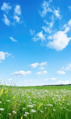 Obraz premium Summer background: a vibrant and inviting banner with copy space, capturing the essence of the sunny season with bright colors and cheerful imagery.