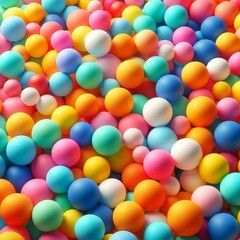 colorful balls, Many rainbow gradient random bright soft balls background. Colorful balls background for kids zone or children's playroom. Huge pile of colorful balls in different sizes. 