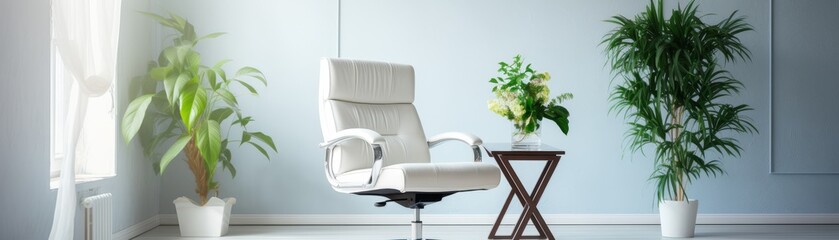 Modern chair in the modern office with white elegance