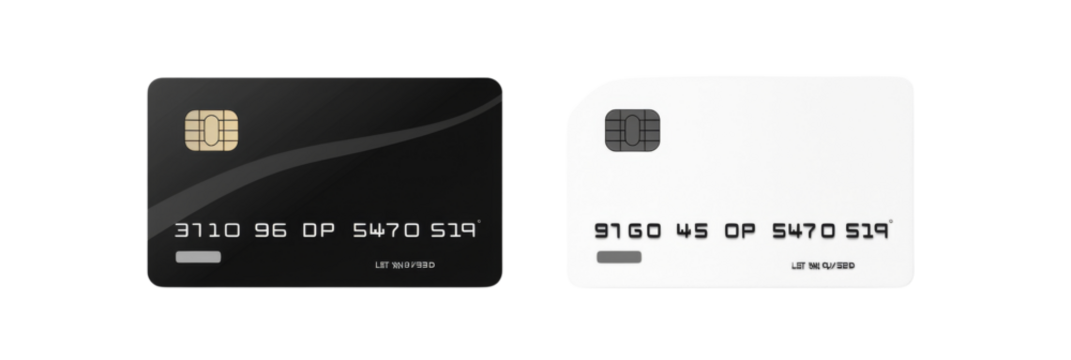 Credit card mockup on white background