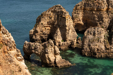 Vista panorámica de la Punta de la Piedad en Lagos, sur de Portugal. 