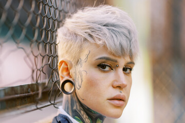 Portrait of Cool  Woman in closeup