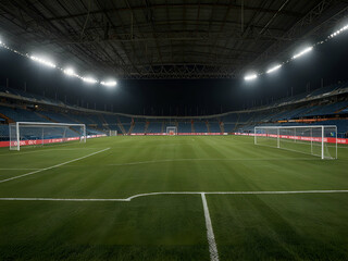 Obraz premium soccer field in stadium