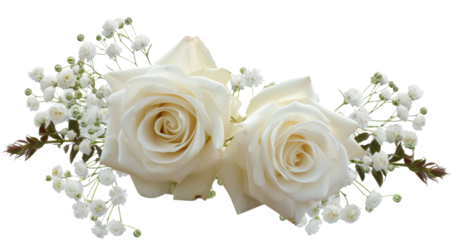 White roses on white background