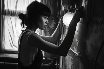 Celebrating labor day: powerful black and white image capturing the versatility of woman at work, showcasing their strength, dedication, and contributions across diverse professions and industries