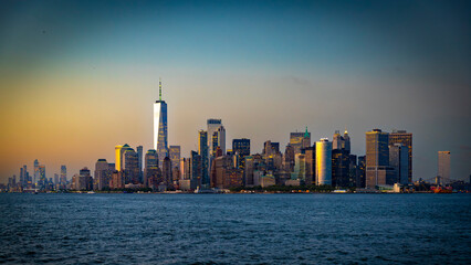 Fototapeta premium Manhattan Skyline Sunset