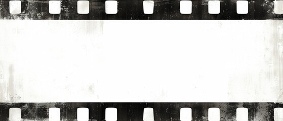 Naklejka premium Ultrawide Old Damaged Film Strip Frame
