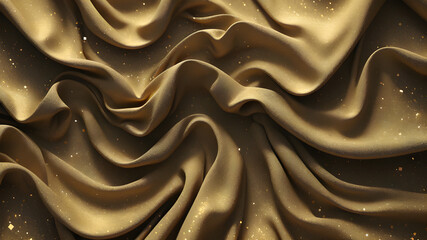 Particle drapery luxury gold background. Generative AI
