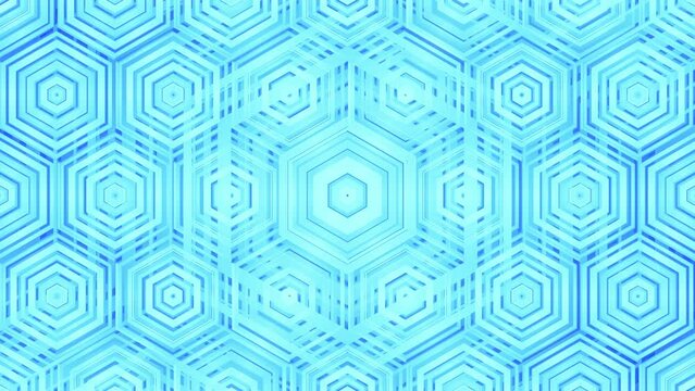 Blue Hexagonal Background. Dynamic Corporate Geometric Abstract Pattern. Looped video.