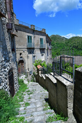 A narrow street in Pietravairano, a  rural town in Campania, Italy.