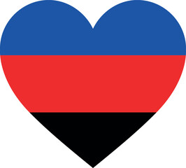 Obraz premium Polyamorous pride flag heart isolated on white background. LGBT flag. Vector illustration