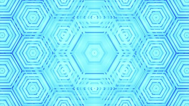 Blue Hexagonal Background. Dynamic Corporate Geometric Abstract Pattern. Looped video.