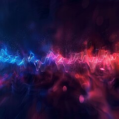 Speaking sound wave, Music sound wave, Dynamic light flow, with blurred neon light effect, abstract background, generative ai Job ID: a67e8f8e-73e5-445b-b52d-996df17220d5