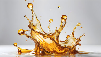Splash oil white background, Generative AI