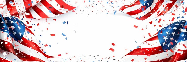 A 4th of July independence day party celebration banner background 