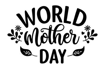 world mother day vector silhouette illustration