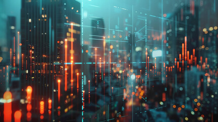 Urban Background Data Visualization of Stock Market Trends