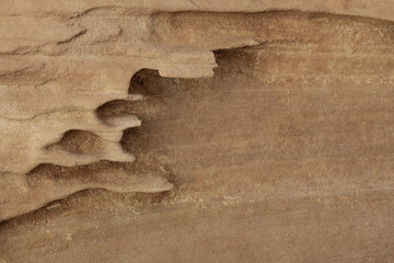 Close-Up of Weathered Sandstone with Overhang