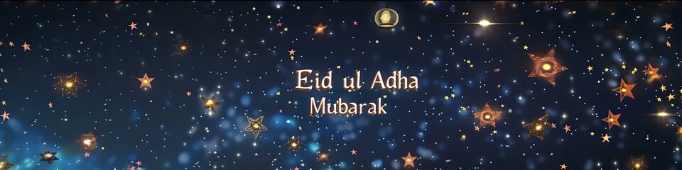 Fototapeta premium A nighttime sky filled with Ramadan lanterns resembling stars, 