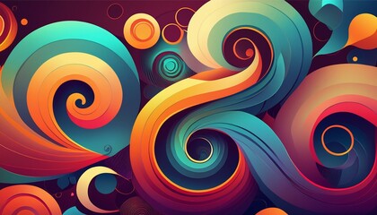 Fondo abstracto de espirales multi colores