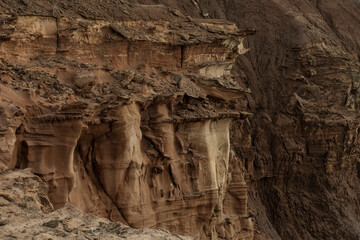 Rugged Sandstone Cliffs with Erosion Features