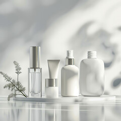 3d render cosmetic blank mock up with white background