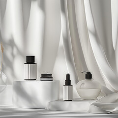 3d render cosmetic blank mock up with white background