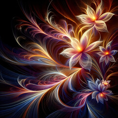 abstract fractal background with flower 