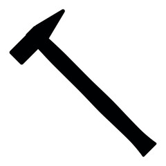 hammer silhouette shape, black and white vector illustration