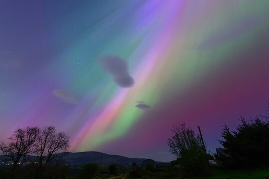 Northern light above Blessington Lakes