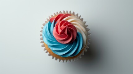 Chocolate Cupcake With Blue and Pink Frosting