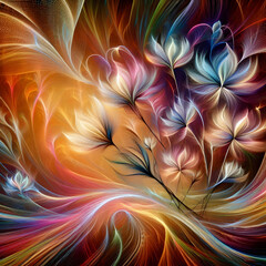 abstract fractal background with flower 