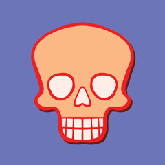 colorfull skull art hand drawn cartoon illustration
