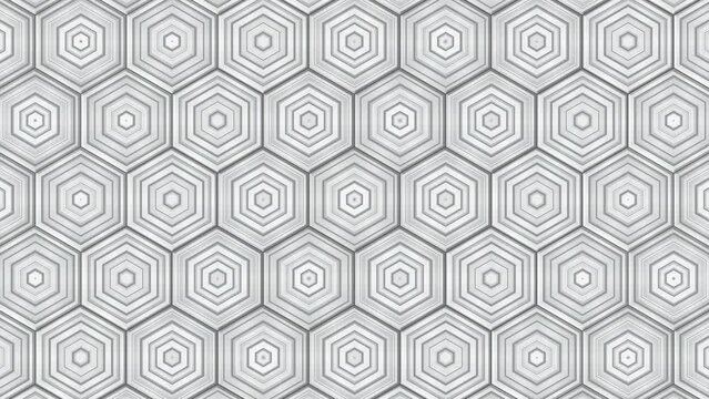 White Abstract Hexagons. Corporate Geometric Pattern. Looped video.