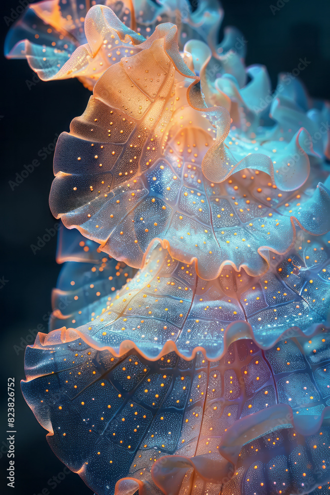 Aufkleber a lens glowing with a soft, ethereal light, with delicate, translucent patterns emanating from it,