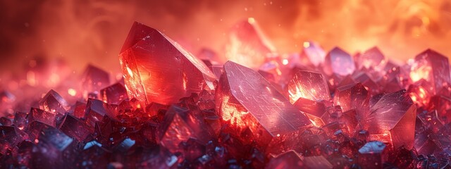 Abstract background of red crystals. 3d rendering,