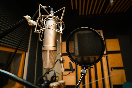 Microphone in the recording studio